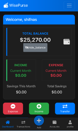 WisePurse Dashboard